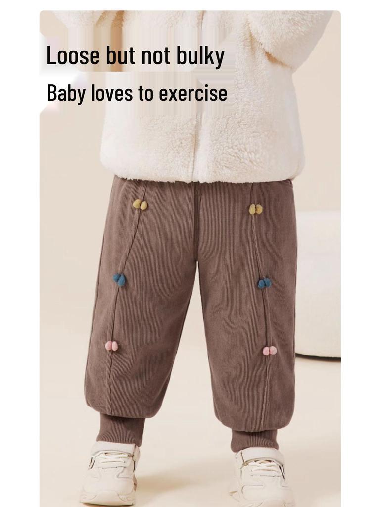 Jingqi Fleecegefütterte Winterhosen für Mädchen - Warme, modische Baumwoll-Oberbekleidung