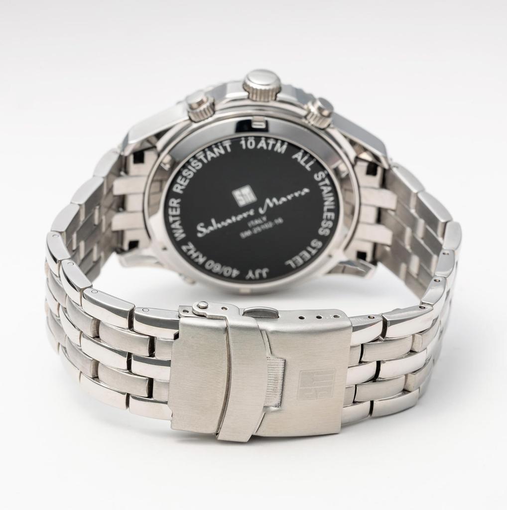 Salvatore Marra Analog Quartz Limited Edition Men's Solar-Powered Radio-Controlled Wristwatch, Movement, Waterproof, SSBK,