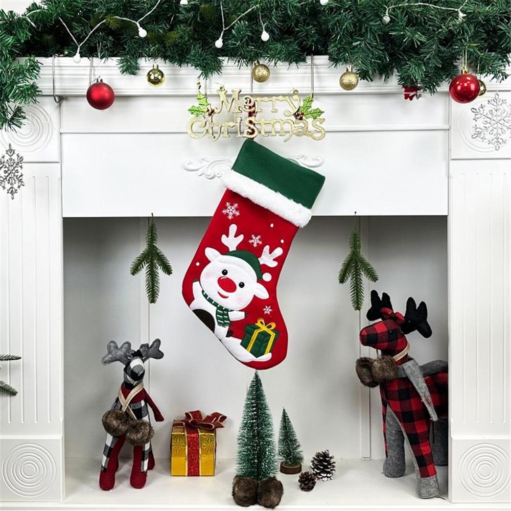 Large Xmas Stockings Gifts Bag for Adults Kids Large Xmas Stockings Hanging Xmas Stockings for Christmas Fireplace Tree Decor