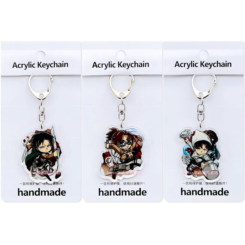 Attack on Titan Acryl Schlüsselanhänger Anhänger, Mikasa Levi Erwin Eren Anime Tasche Ornament