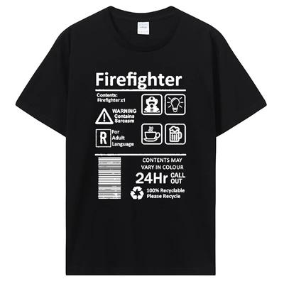 Fireman Firefighter T-Shirt Funny Birthday Present Tshirt Unisex Dad Father Husband Boyfriend Cotton T Shirt Harajuku Streetwear