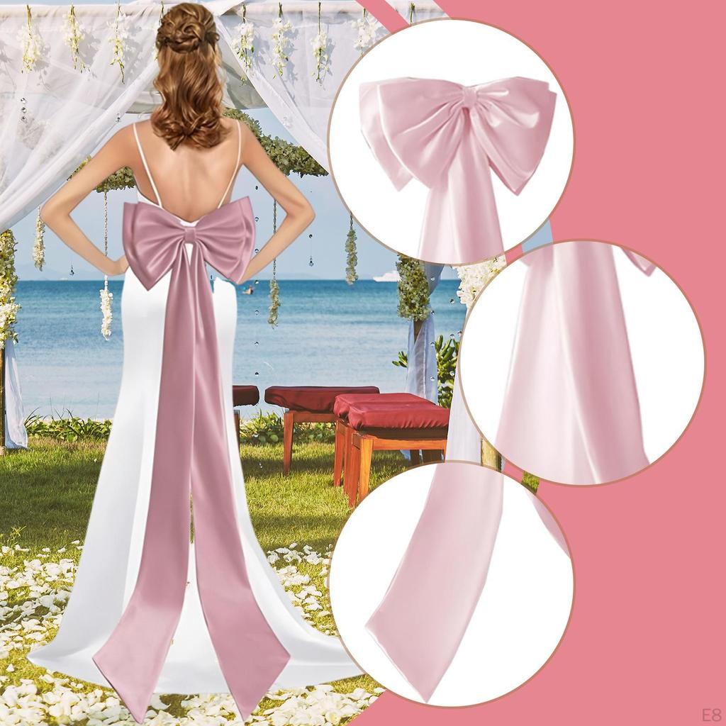 Satin Große Schleife Abnehmbar Elegant mit Brosche für Outfit-Accessoires Braut Festlich