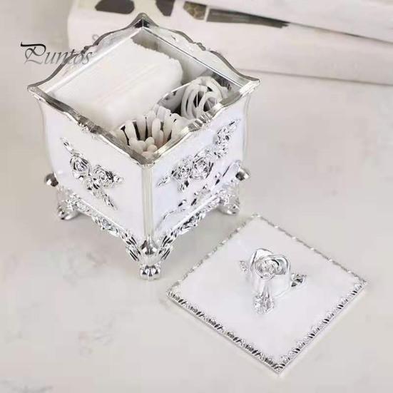 Atrakcyjny 3-siatkowy pojemnik na waciki bawełniane, odporny na stłuczenia, ultralekki pojemnik na wykałaczki, dekoracja biurka, artykuły gospodarstwa domowego