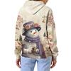 Women's Loose Comfortable Casual Fashion V-Neck Christmas Print Long Sleeve Hoodie