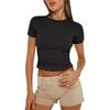 European and American Summer Women's Slimming Milk Silk Pullover T-shirt, Round Neck Fashion Top, High-end Women's Outerwear