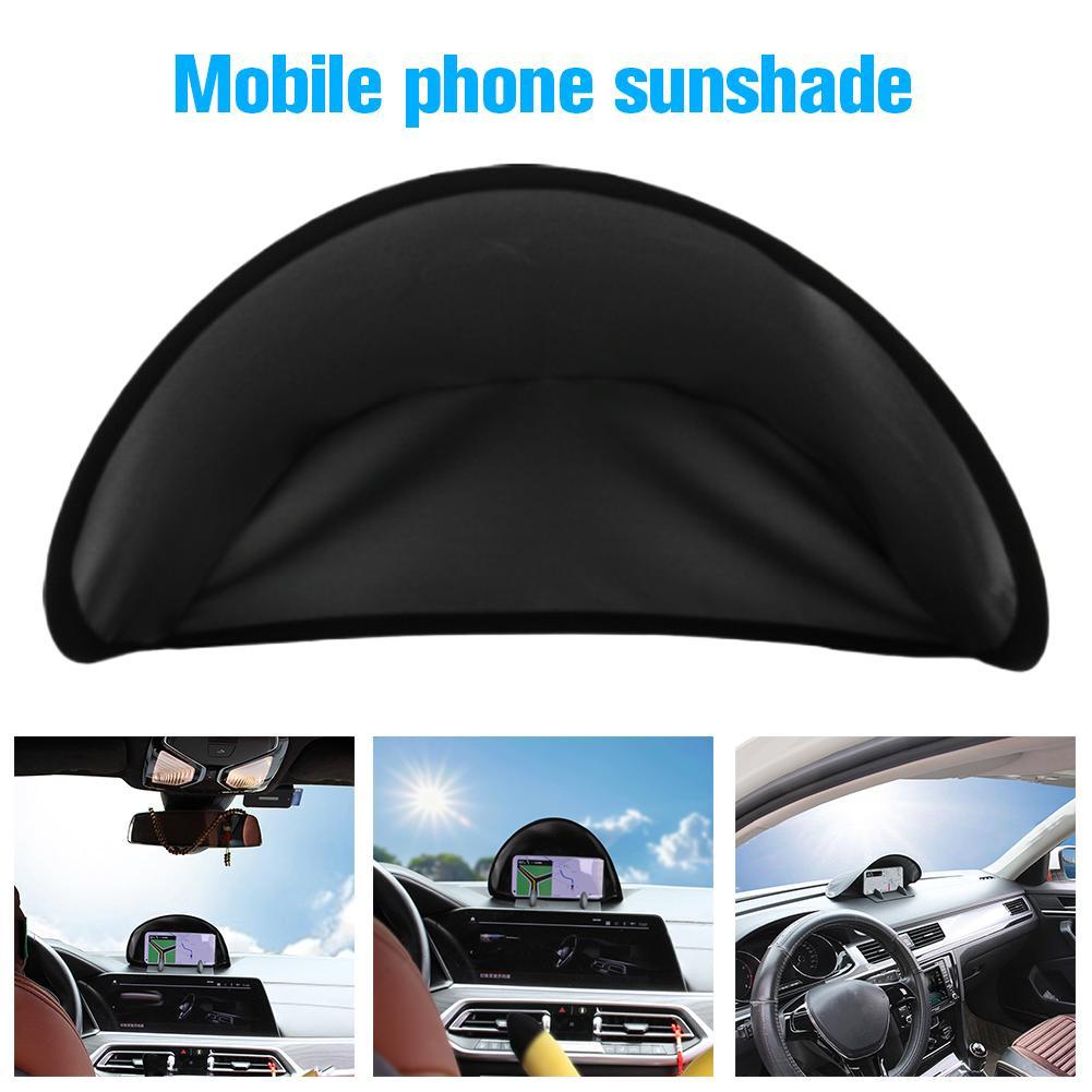 Car Mobile Phone Sunshade Visor Cover Auto Dashboard Sunshade Foldable Storable Travel Navigation Sunshield Sun Protection