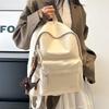 Sac à dos rétro en cuir PU Grande capacité Sac à dos décontracté pour femme avec plusieurs poches Parfait pour le travail quotidien, l'école et le shopping Sans pendentif