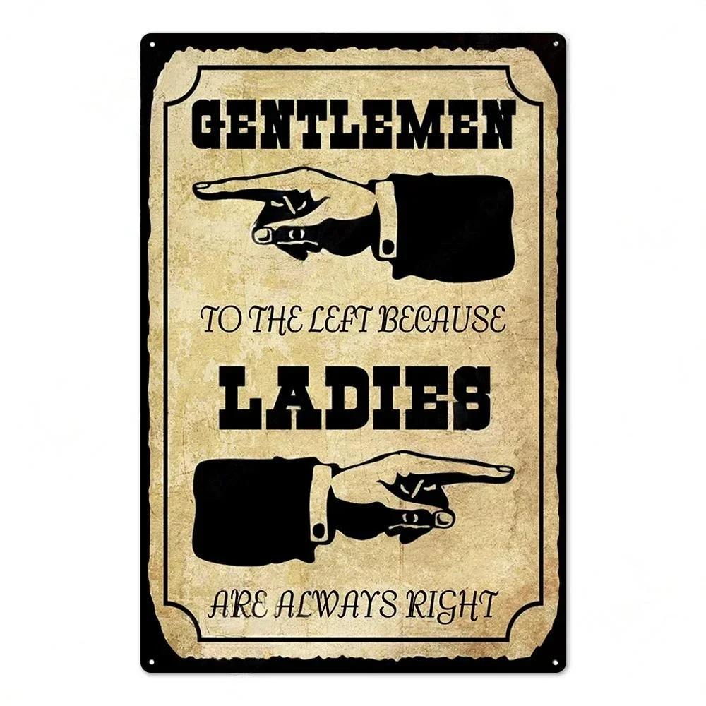 Vintage Toilet Sign Funny Metal Tin Sign Plaque WC Lavatory Toilettes Wall Art Bar Club Bathroom Restroom Toilet Wall Decoration