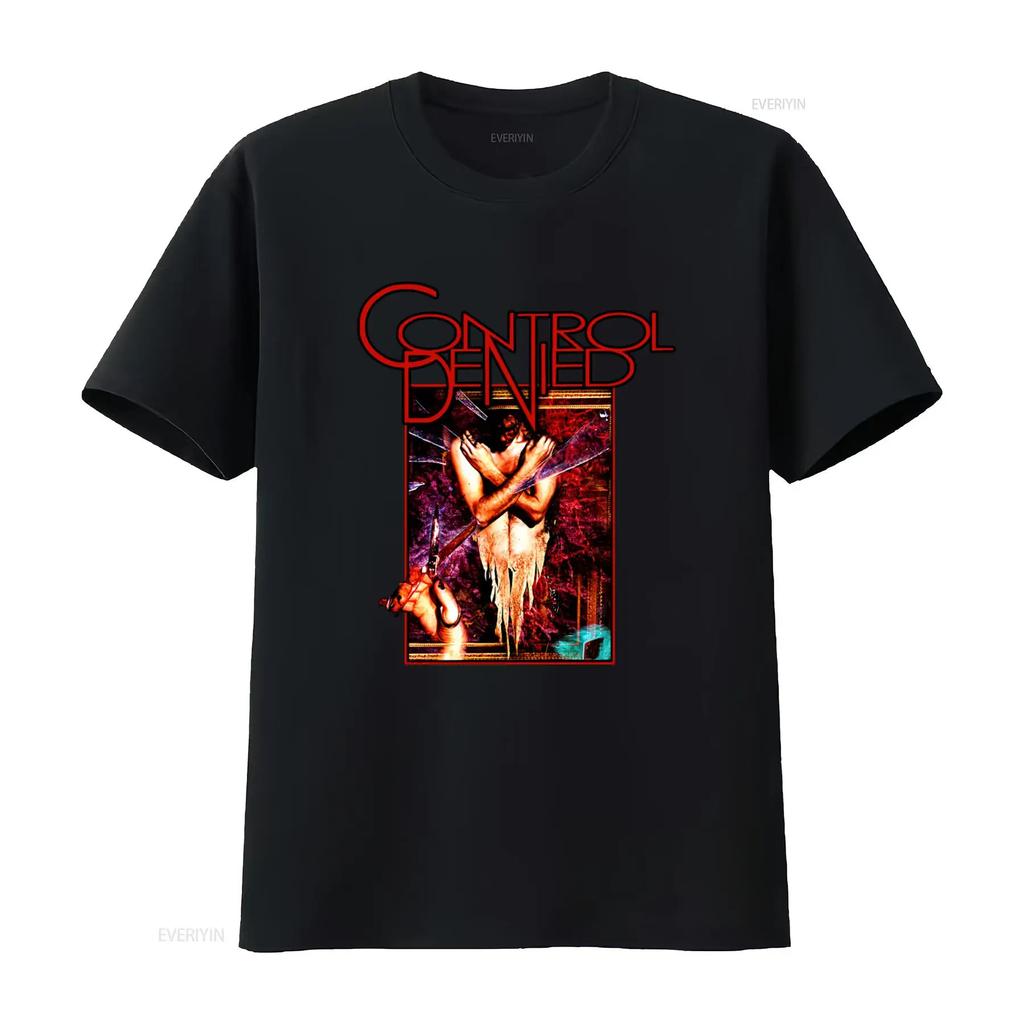 Control Denied Cut Down T Shirt Rock Band Inspired Design Unique Art Print For Metal Fans Vintage Unisex Casual Stylish