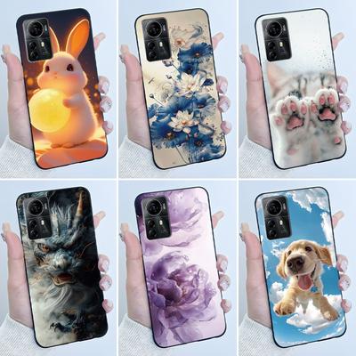 Puzdro Pre ZTE Blade A72s A7050/V41 Smart Case Luxusný Drak Roztomilý Cool Chlapci Dievčatá Čierna Matná Mäkká TPU Silikónová Ochrana Zadný Kryt