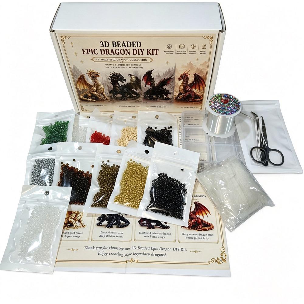 Tiny Beads 3D Beaded Animal Kit Cute Design Animal Shape Bead Weaving Kit Creative Craft Handmade Bead Art Kit Gift Giving