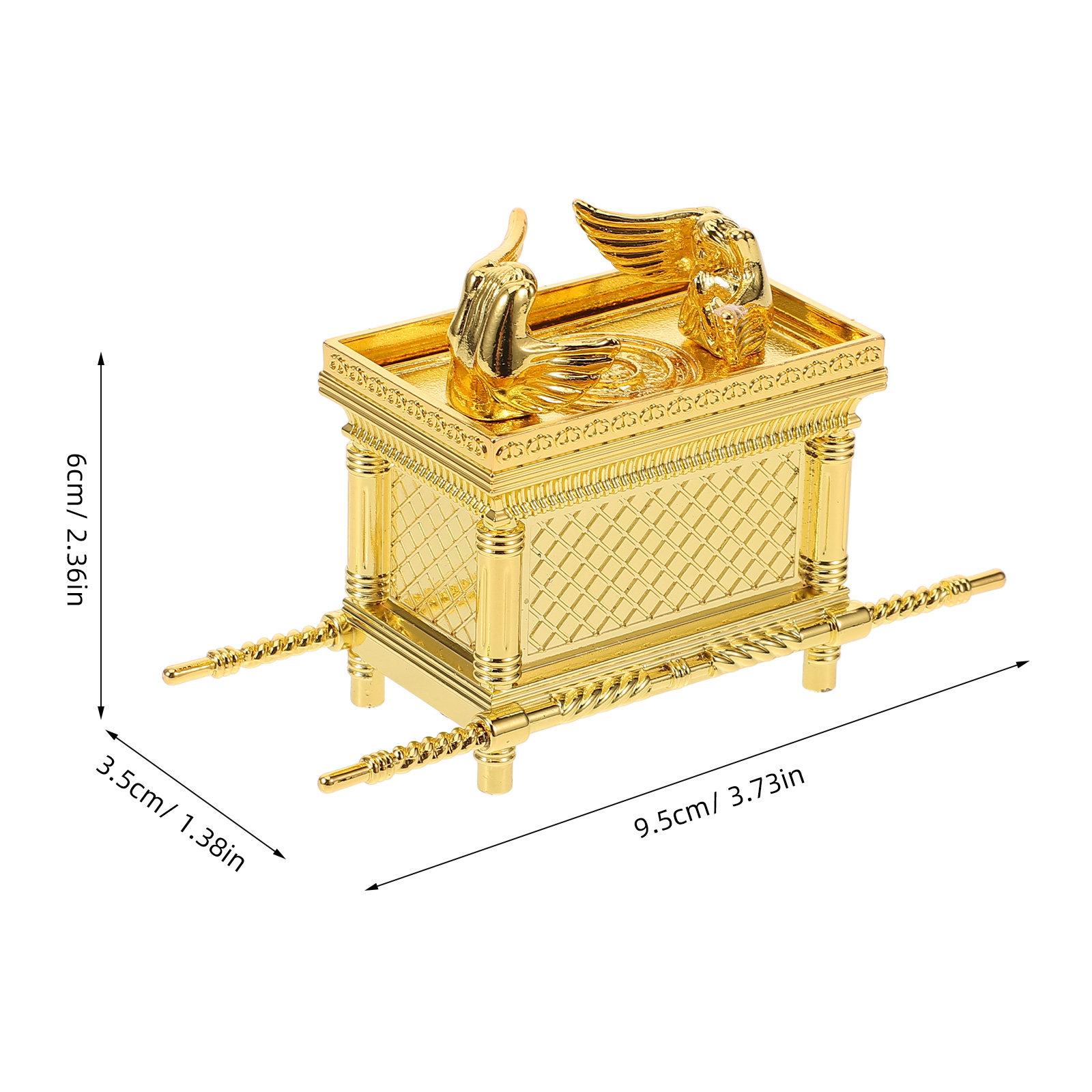 Religious Craft Decorative Figurine Zinc Alloy Craft Ark Of The Covenant Ark Crafts Biblical Figurine Ornament Metallic Statue