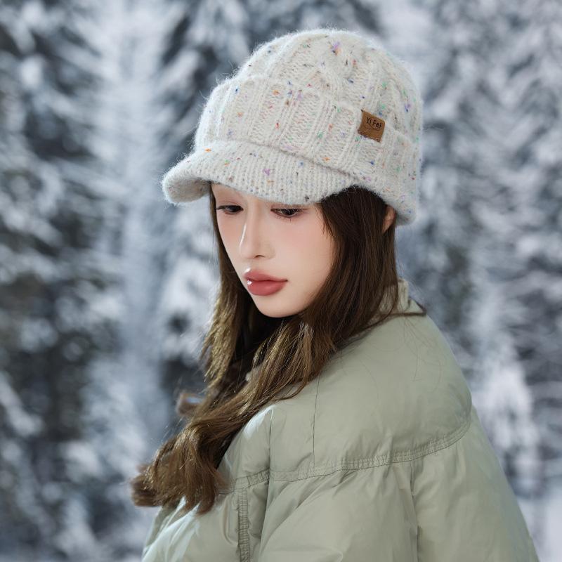 Sequined Cap Autumn and Winter Outdoor Leisure Thickened Thermal Ear Protection Hat Wool Hat