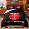 Hull KR Pattern Bedding 3Pcs Set Custom Name, Bed Sheet And Pillowcases For Home Bedroom