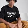 Reebok Logo Print Sports Casual Short Sleeve T-Shirt Unisex Tops Black 24SRM409UGH0