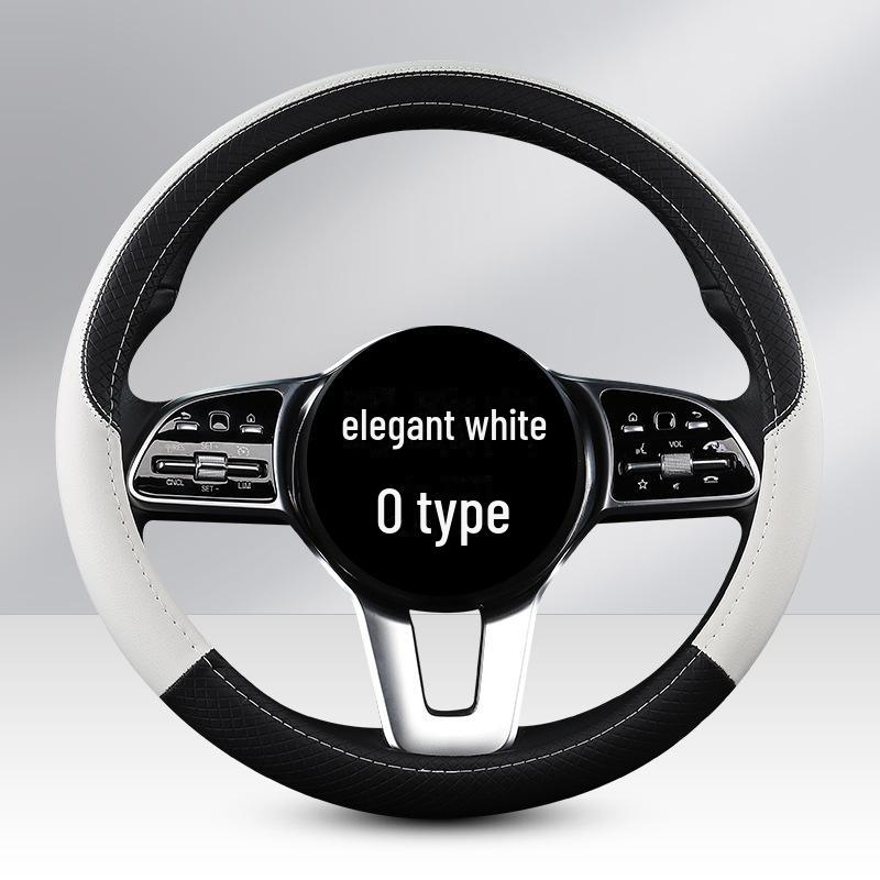 Uniwersalny Czterosezonowy Pokrowiec na Kierownicę Samochodową z PU Skóry: Odporny na zużycie, dopasowany kolorystycznie, modny pokrowiec na kierownicę do małych samochodów.