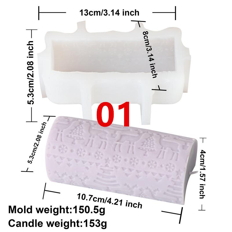 

Christmas Pattern Cylindrical Silicone Mold DIY Carved Christmas Tree Elk Snowman Pattern Christmas Home Decoration Gift