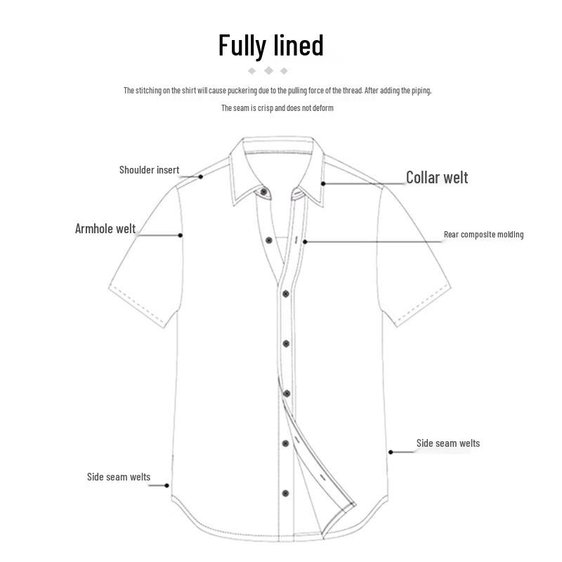 Men's Short Sleeve Stand Collar Business Shirt