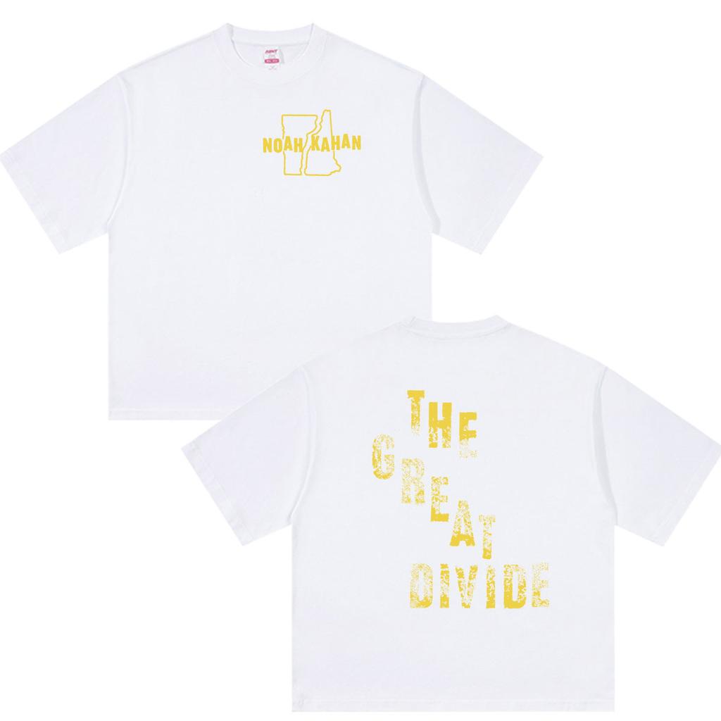 Vintage Noah Kahan The Great Divide Tour 2026 T-Shirt Unisex Hip Hop Mode Kurzarm T-Shirts 100% Baumwolle T-Shirt Streetwear