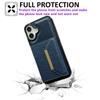 For iPhone 16 Plus Case Card Bag Kickstand TPU+PU Phone Cover