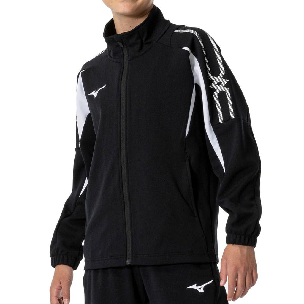 Mizuno Training Wear Size 120 Warm-Up Jacket, Moisture-Wicking, Quick-Drying, 32MCA140, Boys, Black,