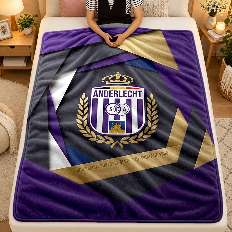 Flannel BlanketAnderlecht FC Warm Soft Throw Blanket for Indoor Sofa Bed Living Room Use