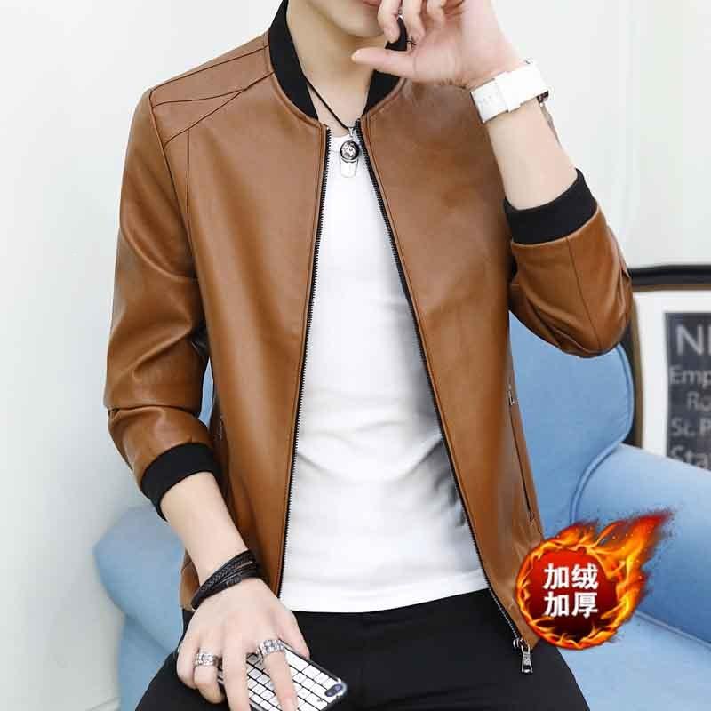Source Large Size Men's Leather Jacket PU Leather Motorcycle Leather Jacket Business Fashion Casual Trend Men's Leather Jacket