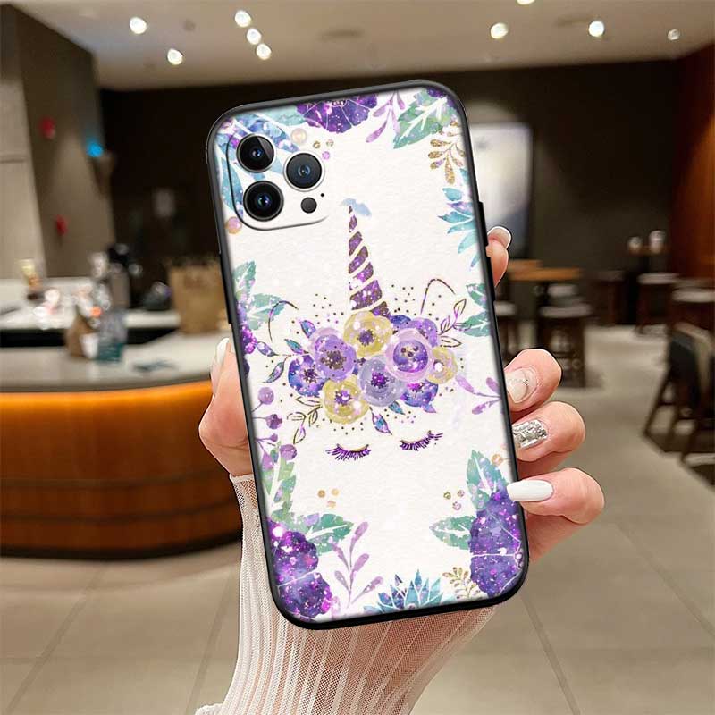 RE17 Cartoon Unicorn Phone Case for Samsung Galaxy S20 S21 S22 Ultra FE + Plus A21S A22 A24 A25 A26 A30 A30S A31