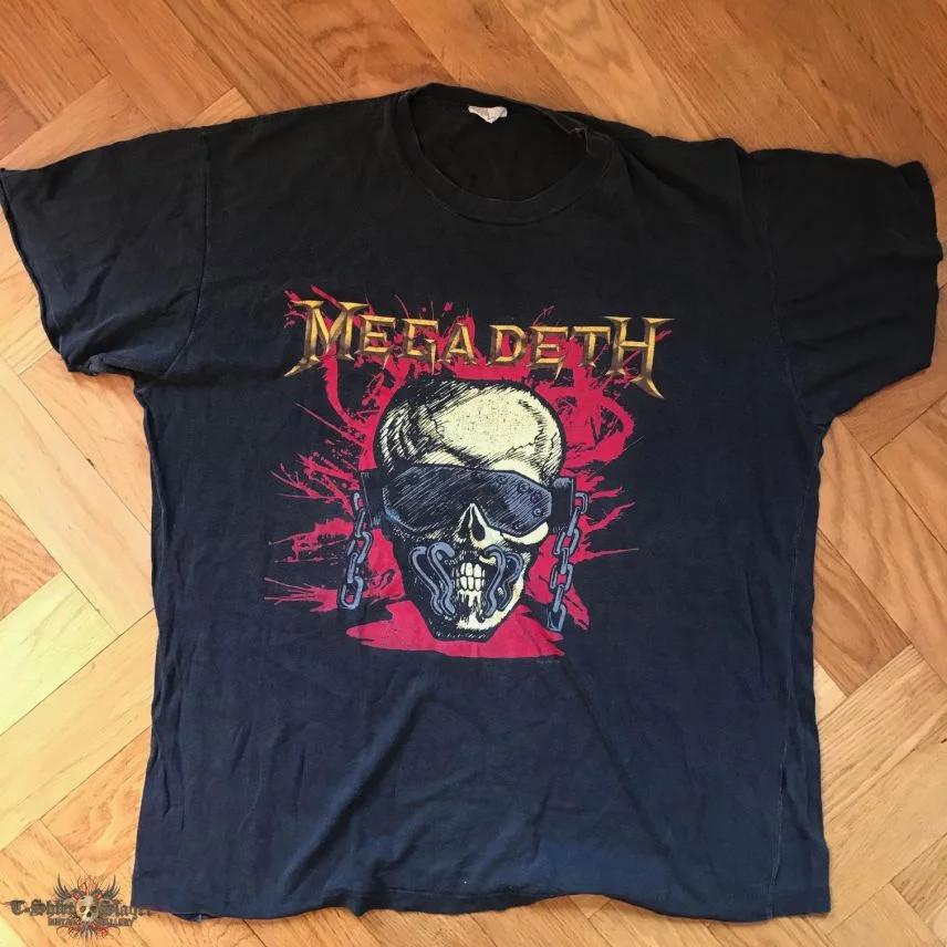 Футболка с черным черепом группы Megadeth Унисекс Концертная S-5XL AR677 Унисекс Футболка S