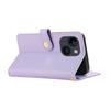 For iPhone 15 Case Multi Card Slots Zipper Rhombus Leather Phone Cover with Wrist Strap