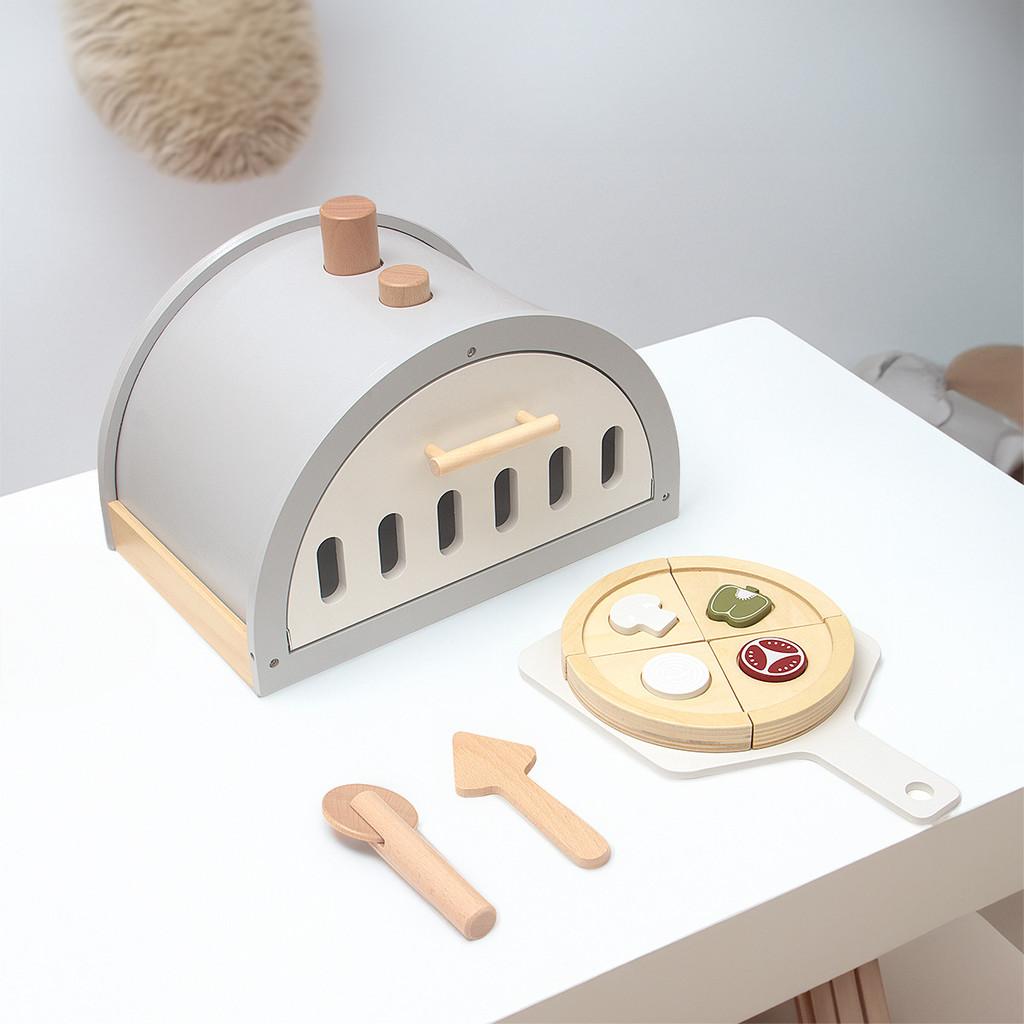 Wooden Fun Simulation Pizza Oven Model Children Toy Set For Role Playing