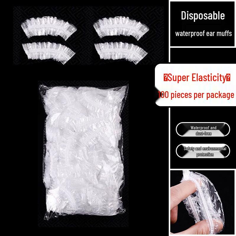 

Водонепроницаемые одноразовые накладки для ушей: Утолщенная защита для пирсинга, душа, мытья волос, красоты и окрашивания волос - 100 штук. Standard