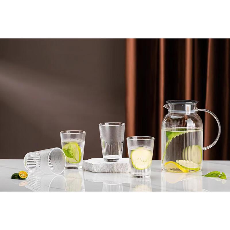 

AIZLV Heat-Resistant Glass Pitcher & Tumbler Set Pitcher 1.6L Cups 300ml
