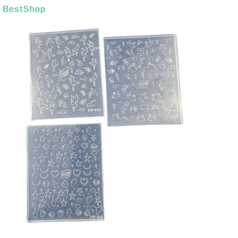 Ocean Style Shell And Conch Design 3D Relief Silicone Nail Mold,Crane Colorful Swan Nail Art Decor,Clear Nail Template