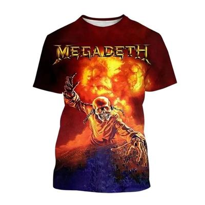T-shirt con stampa Megadeth di moda 3D T-shirt da uomo estive da donna T-shirt popolari stile Hip Hop Maniche corte Pullover Ragazzi Vintage Top