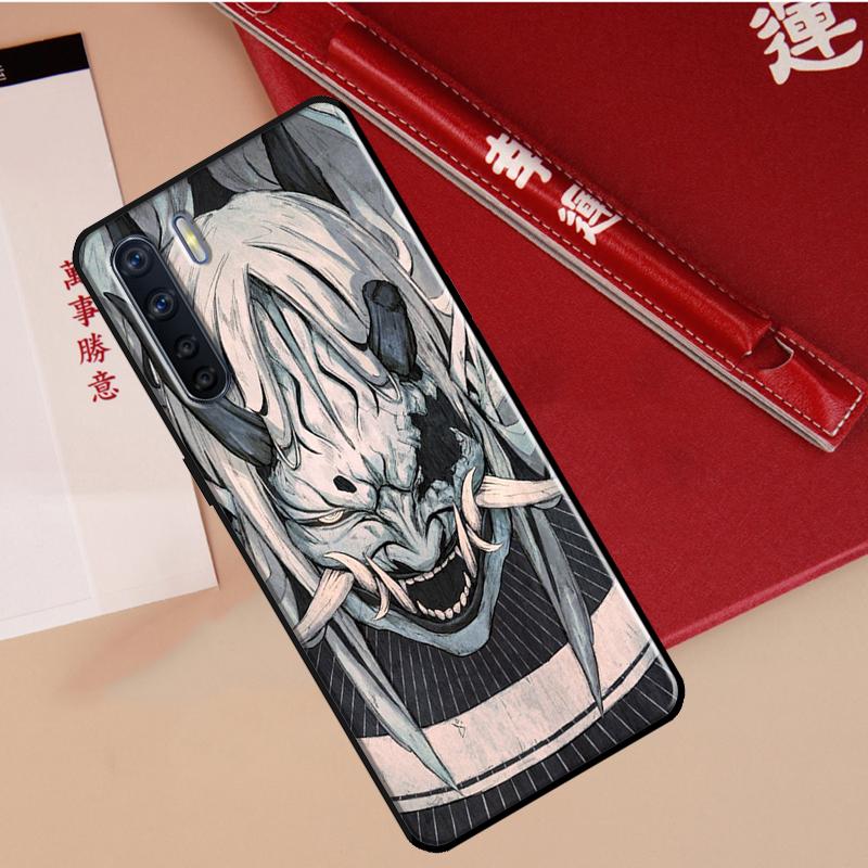 Samurai Oni Mask Case For Oppo A78 A38 A80 A60 A40 A18 A98 A58 A96 A76 A16 A94 A74 A54 A15 A17 A57 A77 A5 Pro