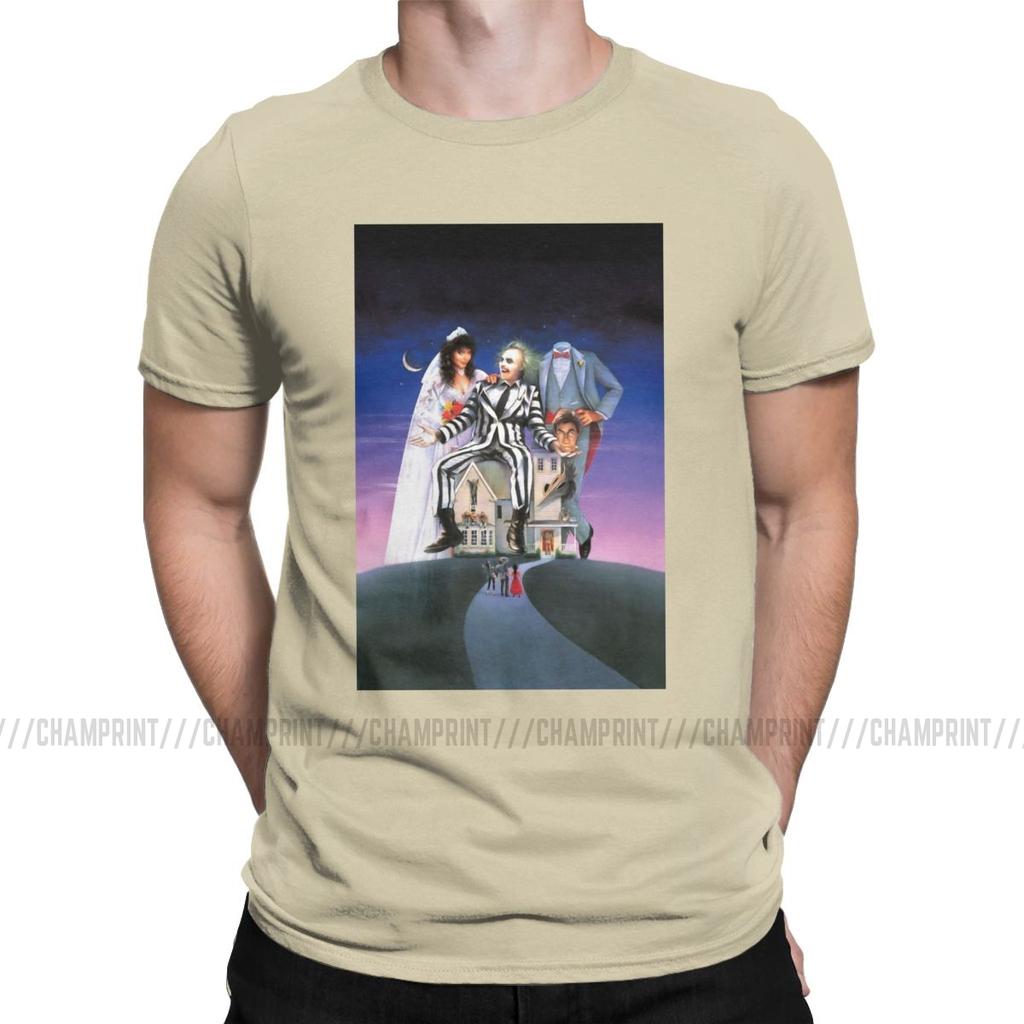 Beetlejuice Movie Poster Men T Shirts Horror Casual Tee Shirt Short Sleeve Crew Neck T Shirt