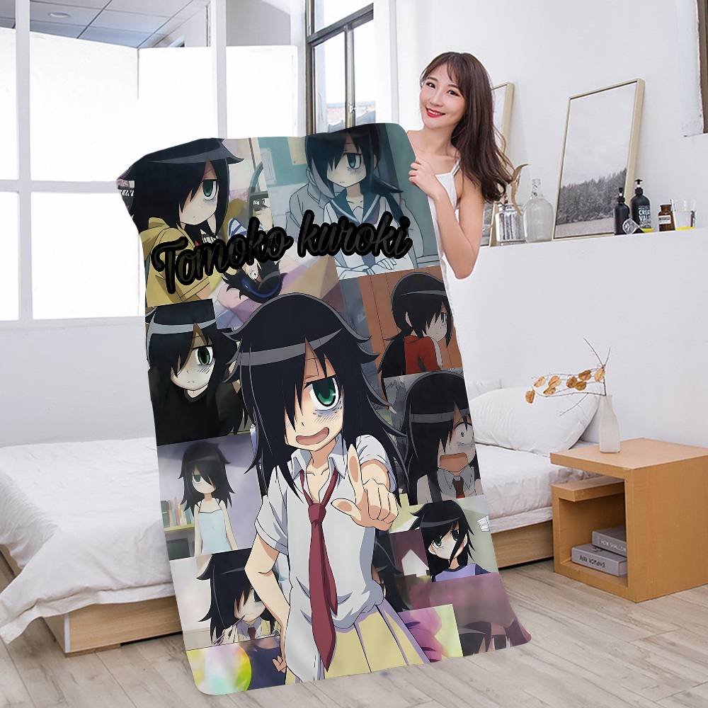 

Anime Watamote Kuroki Tomoko Anime Beach Swimming Towel Soft Absorbent Washcloth Children s Gifts For Kids Travel Camping Gym W30*H60(CM)