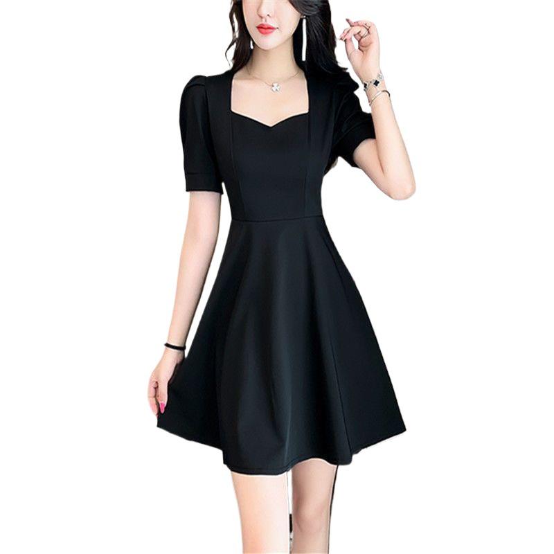 Hepburn Style 2025 Slimming Little Black Dress: Age-Reducing, Waist-Cinched Short Casual Skirt