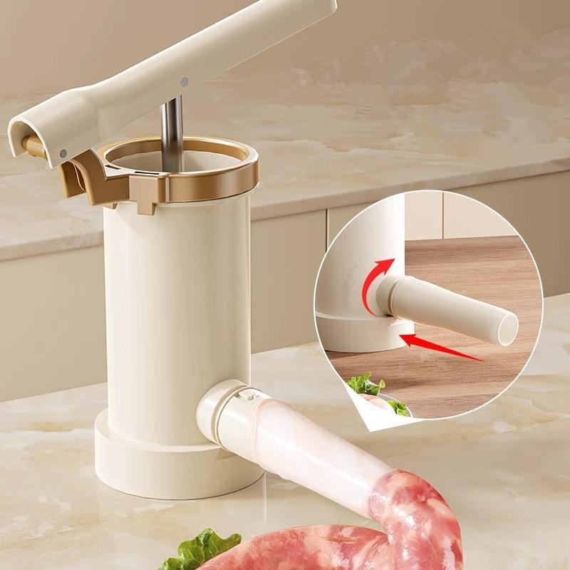 Homemade Sausage Maker With Stuffing Pipe Manual Fast Meat Stuffer Filling Machine Large Capacity Heavy Duty Kitchen Tools