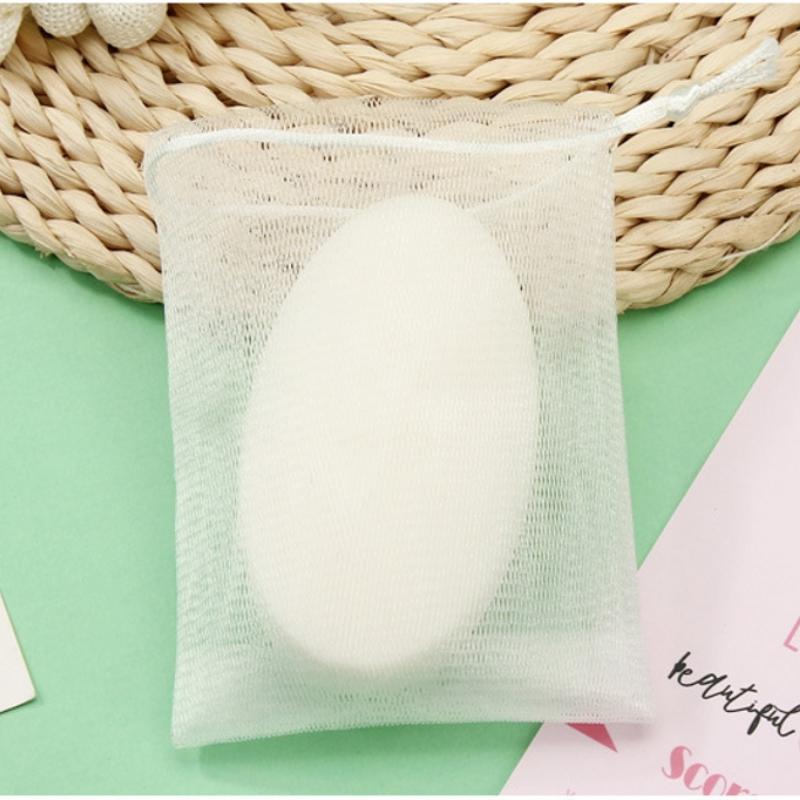 10cps Soap Foaming Net Soap Facial Cleanser Foaming Plastic Net Double Layer Clean Face Foaming Net Bathroom Accessories