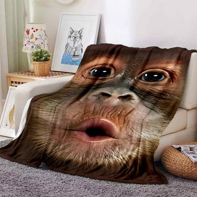 1 Stück Affengesicht Kuscheldecke Weiches Flanell, Gemütlich für Alle Jahreszeiten Polyester Perfekt für Zuhause, Büro