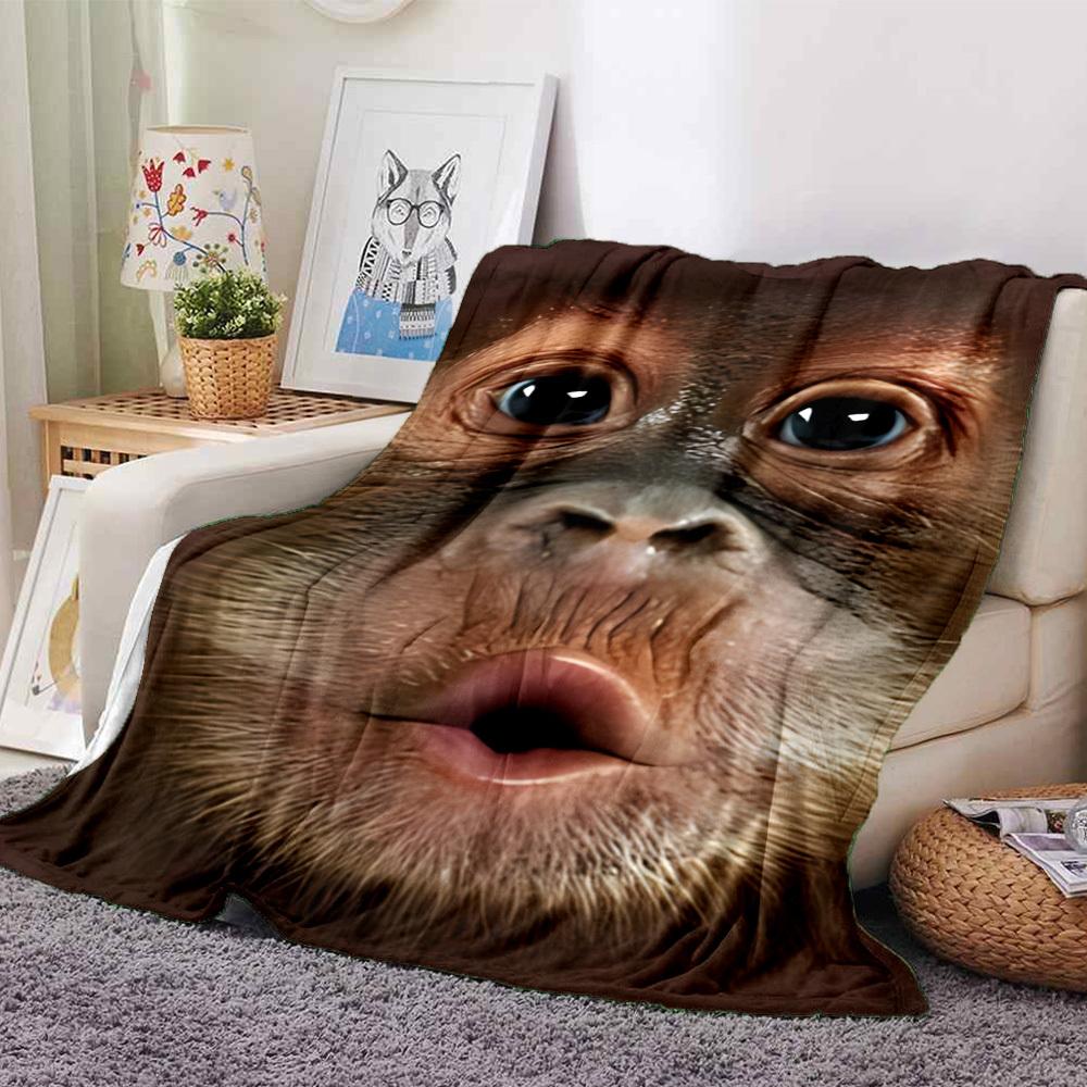 

1pc monkey face Throw Blanket Soft Flannel, Cozy All Season Polyester Perfect for Home, Office 80cmx120cm