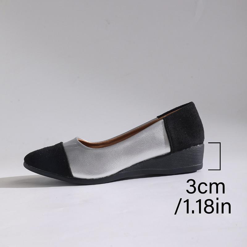 Fashion Women's Round Toe Wedge Heels Shoes Solid Color Casual Breathable Single Shoes Women Loafers Slip on Sneakers Zapatos De Mujer