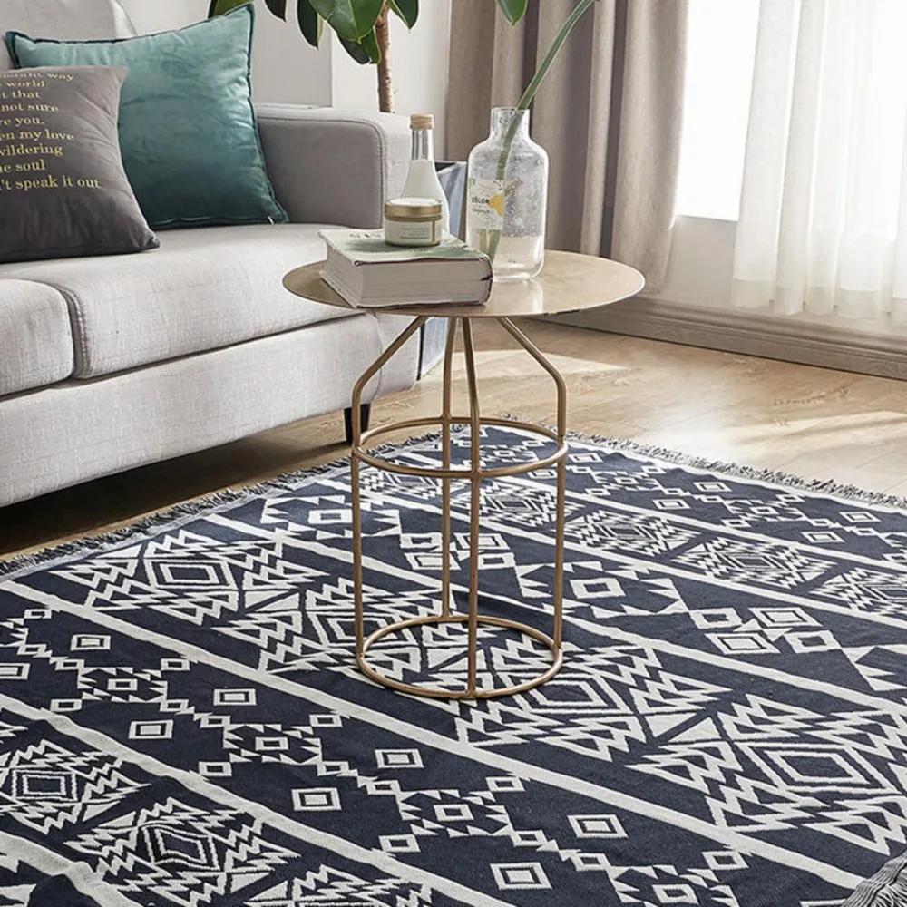 90x90cm Bohemian Plaid Blanket with Tassel for Sofa Bed Decorative Blankets Cotton Sofa Cover Throw Blanket