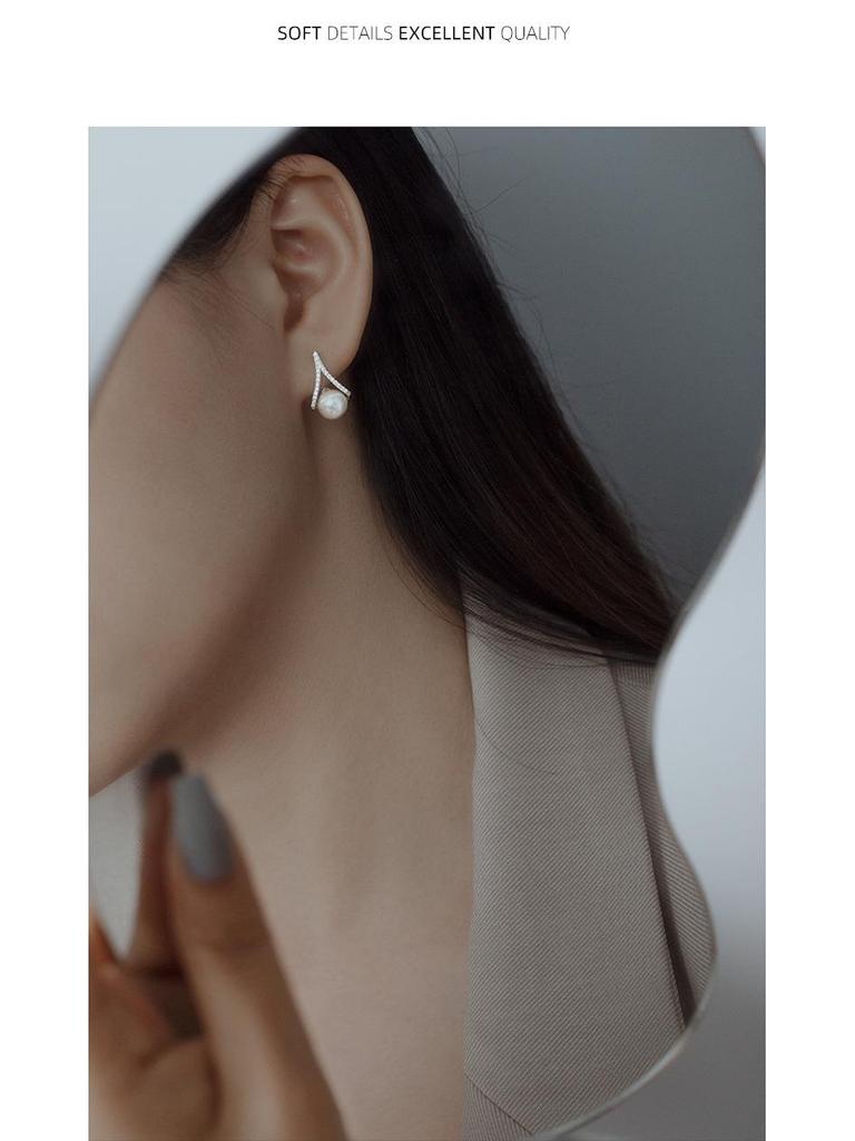 Banyan Tree S925 Silver Korean Pearl Earrings - 2021 Fashion Temperament Studs