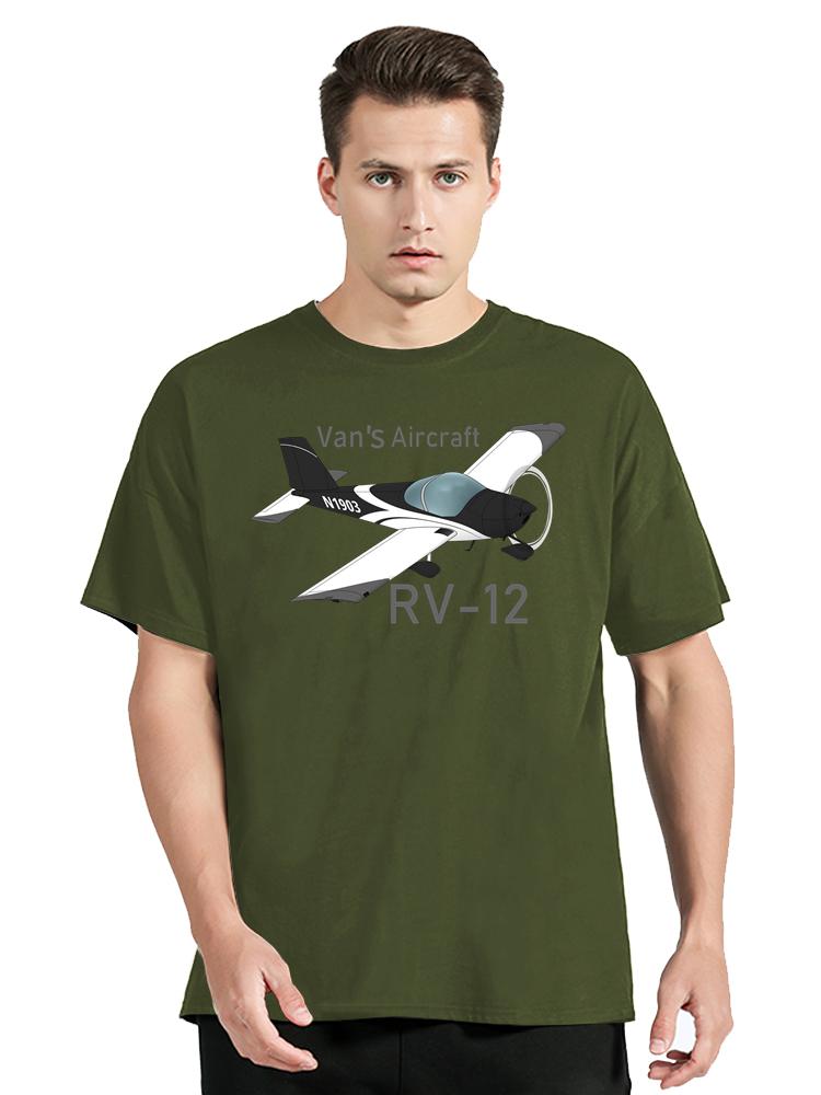 New Summer O-Neck T Shirt Aircraft RV-12 Airplane T-Shirt Cotton Print Graphic Men's Clothing Oversized Tshirt Fashion Tops