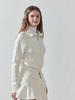 LORDLOAR Two-Way Windproof Zip-Up Knit Ivory