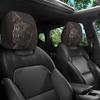 1/2 Pcs Car Headrest Covers, Cute Black Dog Portrait Print, For Car Interior Use