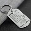 To My Love Keychain Stainless Steel Key Ring Valentine's Day Wedding Anniversary Gift For Husband Wife Boyfriend Girlfriend